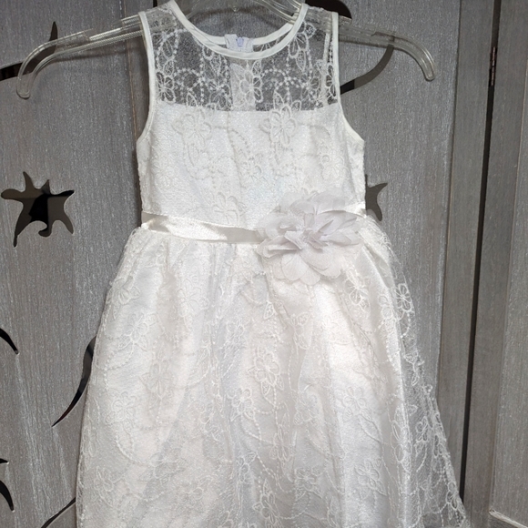 BNY Girls Sleeveless Lace Easter Dress With Necklace - Flower Girl Dress For Special Occasions - View #3